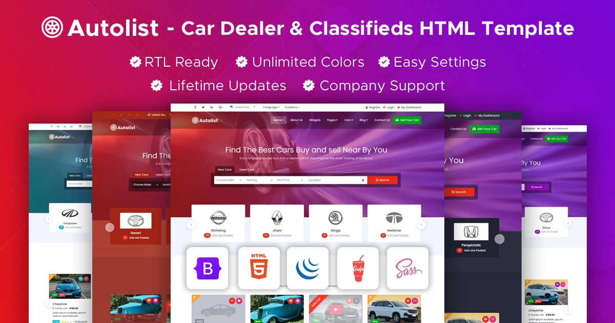 Autolist – Car Dealer and Classifieds HTML Template