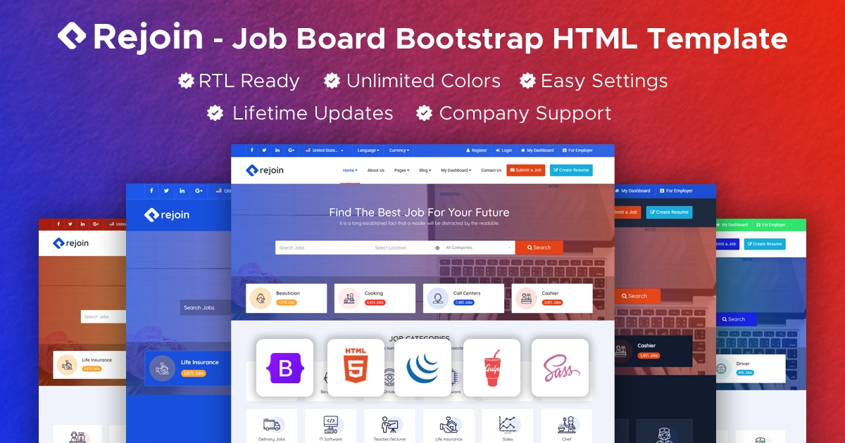 Rejoin - Job board HTML Template
