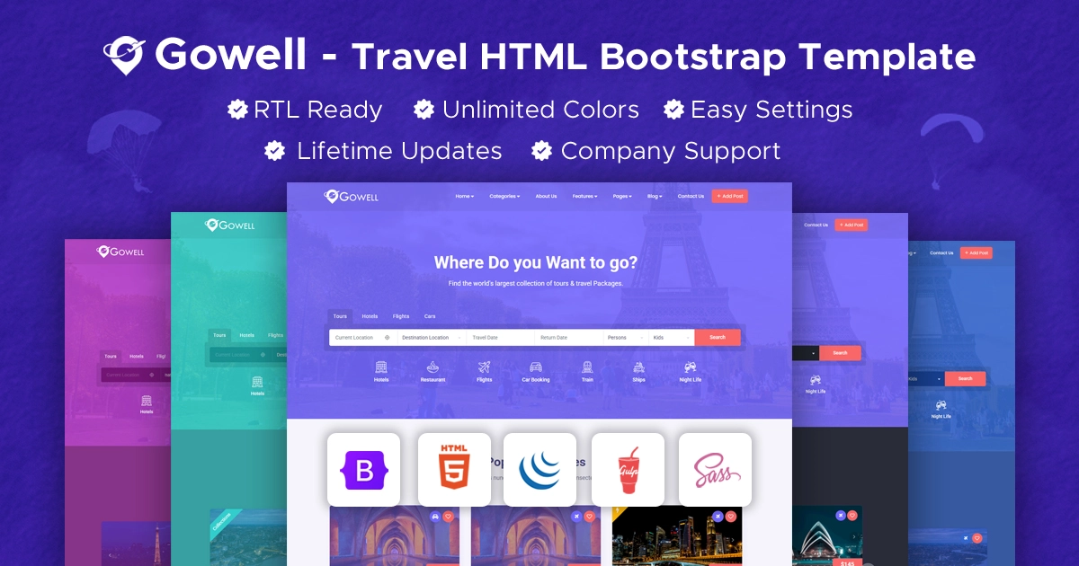 Gowell - Travel HTML Template