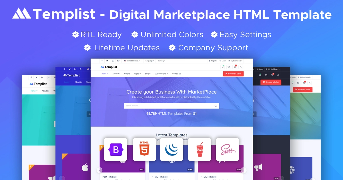 Templist – Digital Marketplace HTML Template