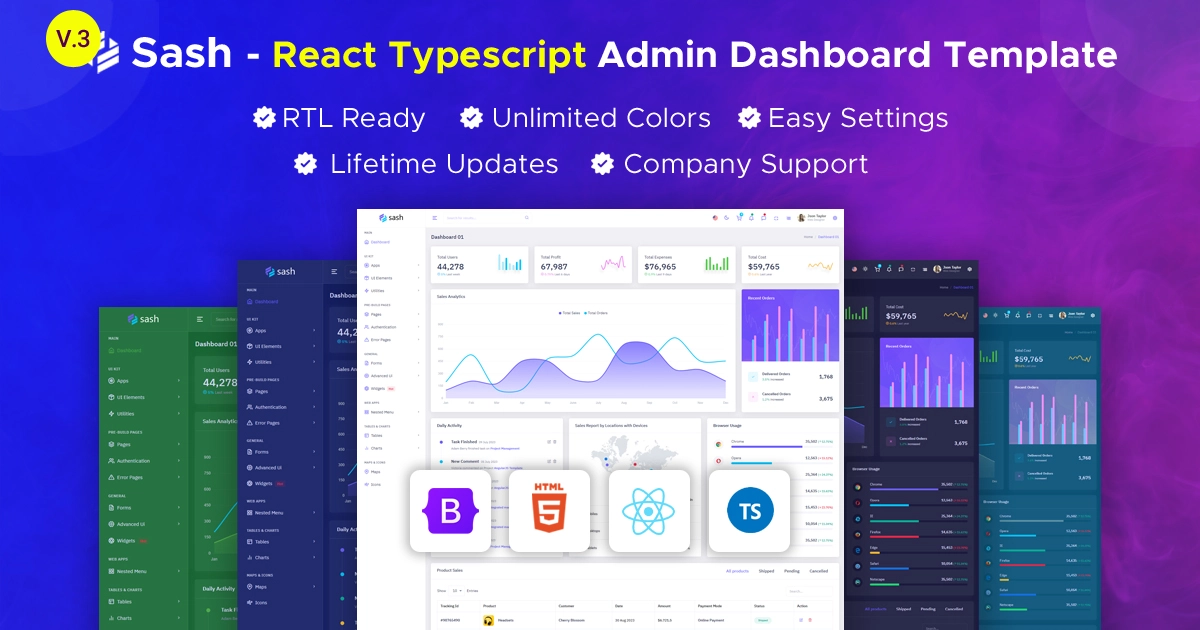 Sash - ReactTS Admin & Dashboard Template