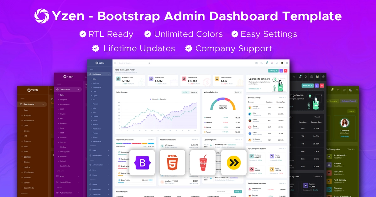 Yzen - HTML Admin Panel Bootstrap Dashboard Template