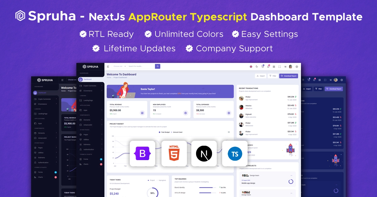 Spruha - App Router React Bootstrap Typescript Nextjs Admin Template