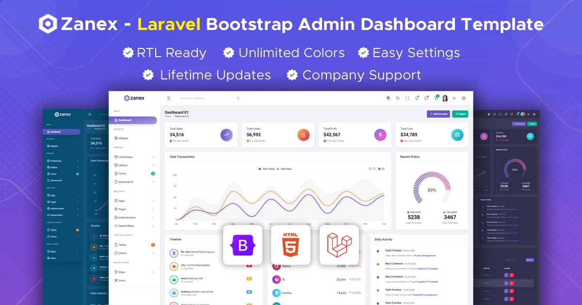 Zanex – Laravel Bootstrap 5 Dashboard Template