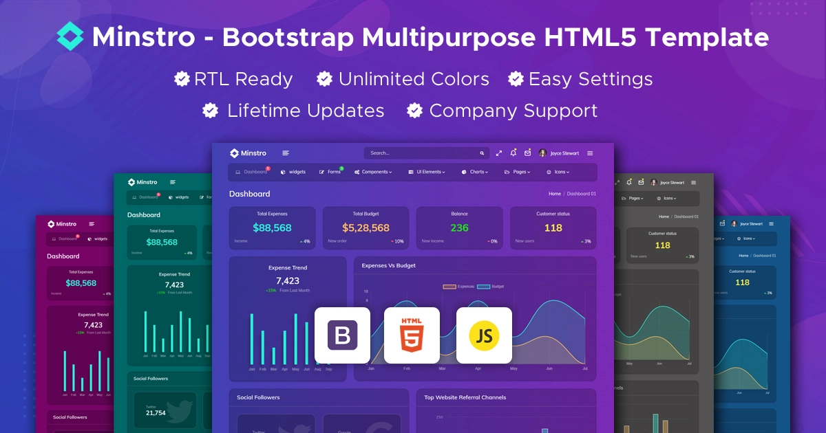 Minstro - Bootstrap Admin & Dashboard HTML Template