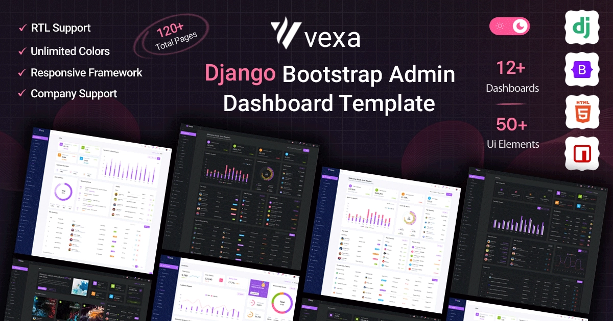 Vexa - Premium Django Bootstrap Admin Template
