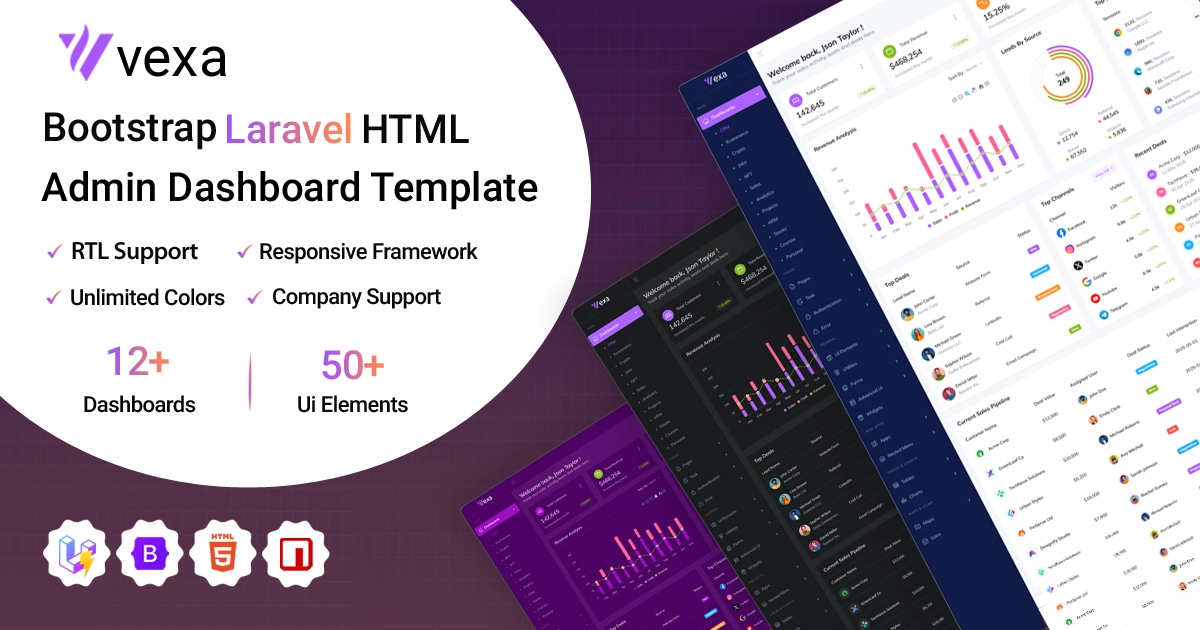Vexa - Laravel Bootstrap 5 Premium Admin & Dashboard Template