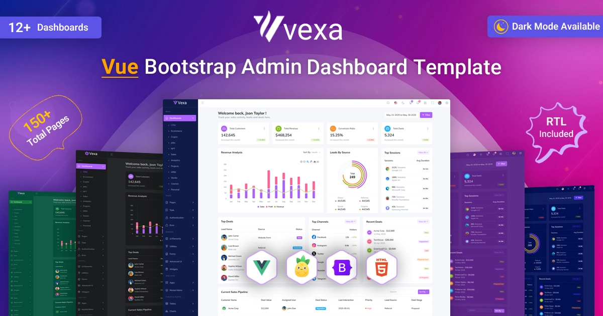 Vexa - Vue Admin Bootstrap Dashboard Template