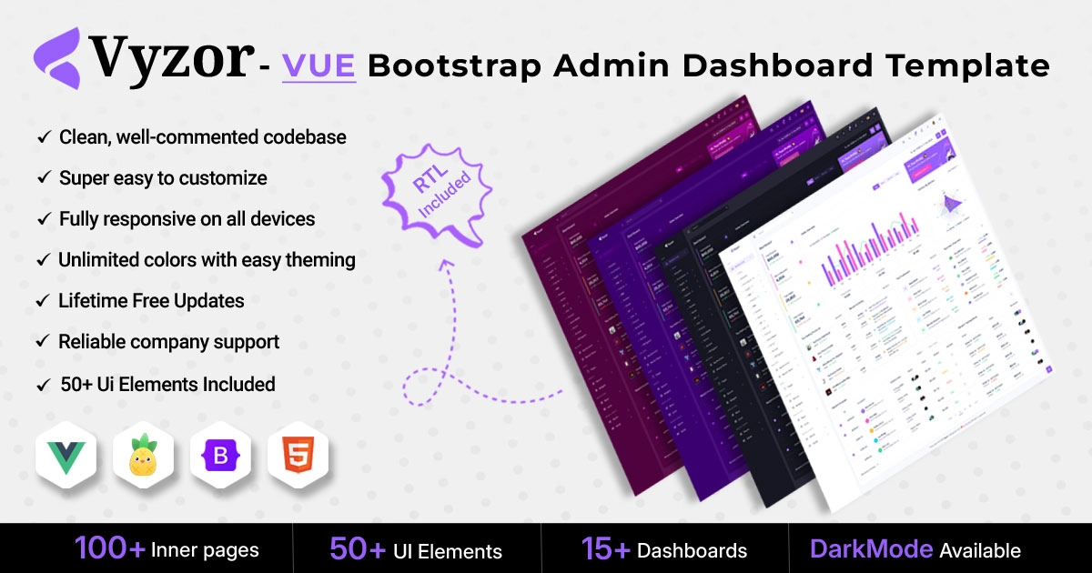 Vyzor - Premium Vue Bootstrap Admin Dashboard Template