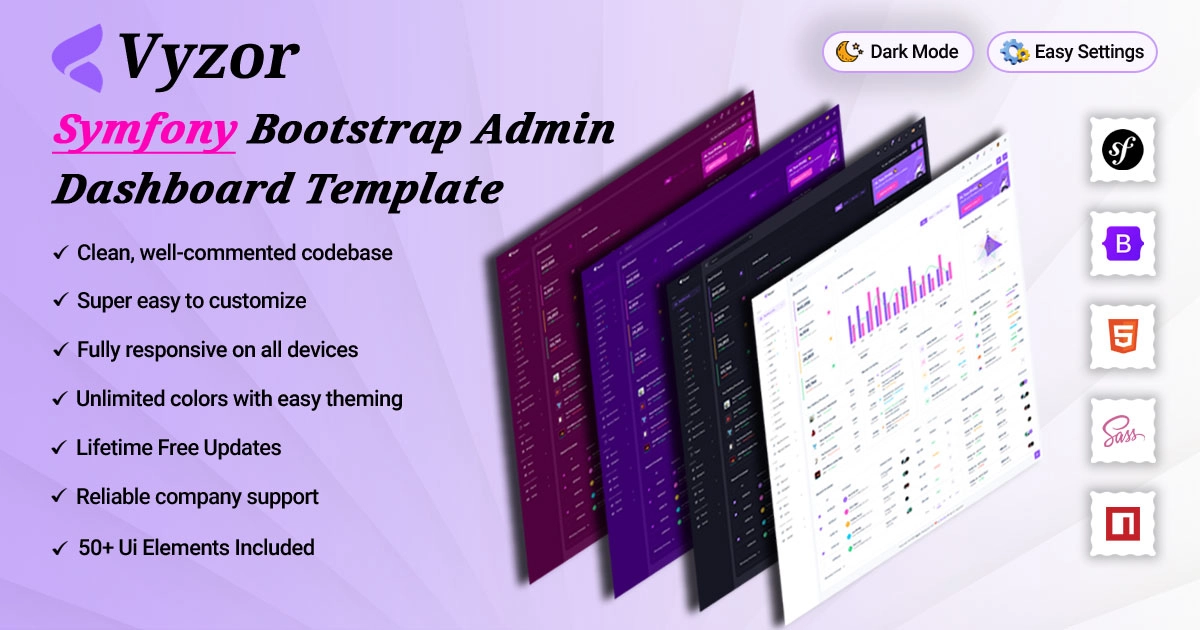 Vyzor - Bootstrap Symfony Admin Dashboard Template