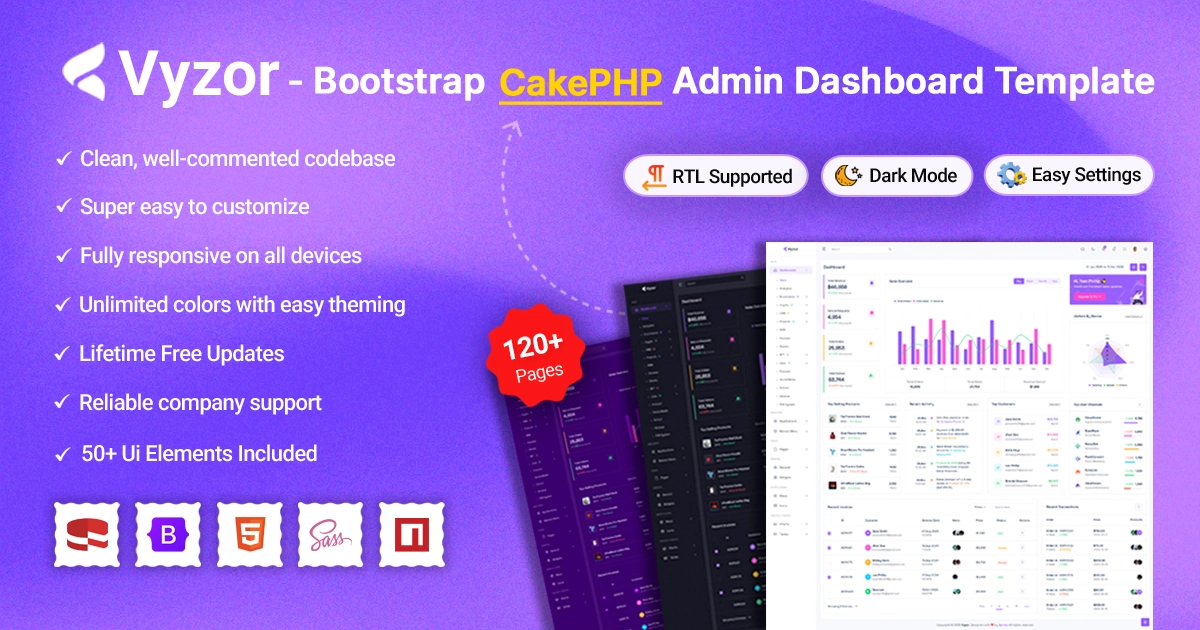 Vyzor - CakePHP Bootstrap Admin Panel Template