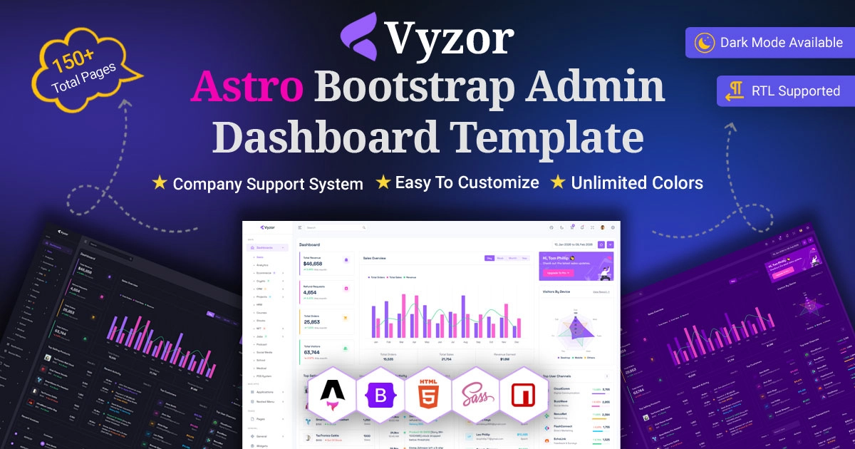Vyzor – Astro Premium Bootstrap Admin Dashboard Template