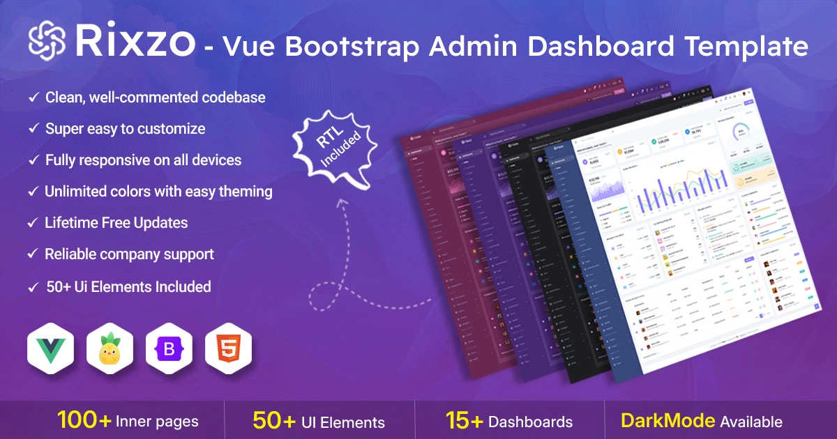 Rixzo - Vue Bootstrap Admin Dashboard Template