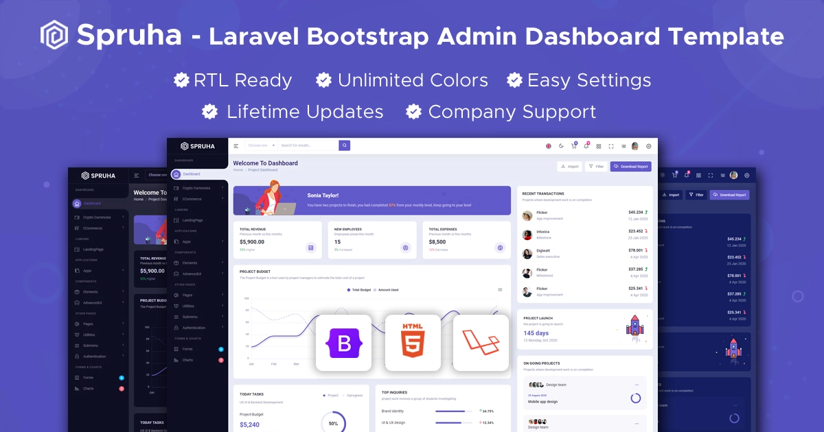 Spruha Laravel Admin Template