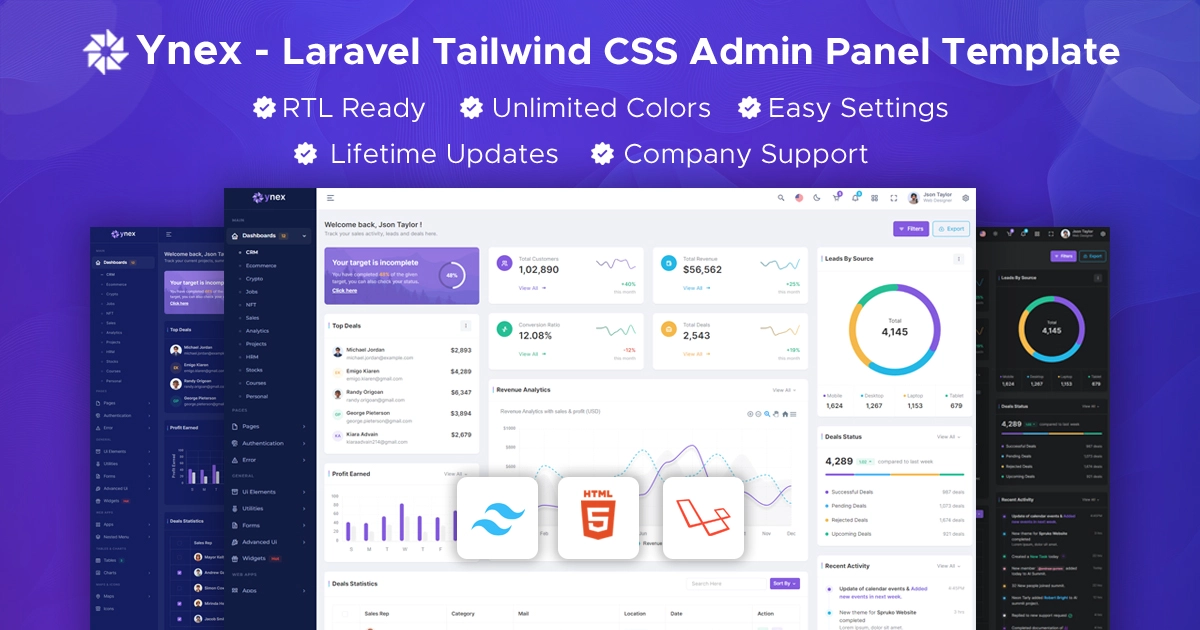 Ynex Laravel Tailwind CSS Admin Panel