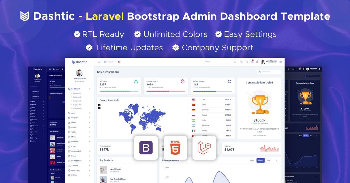 Dashtic Laravel Dashboard Template