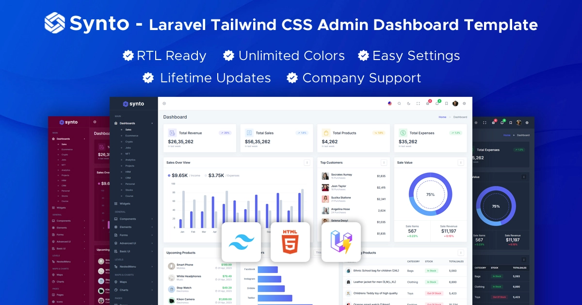 Synto Laravel Tailwind CSS Admin Template