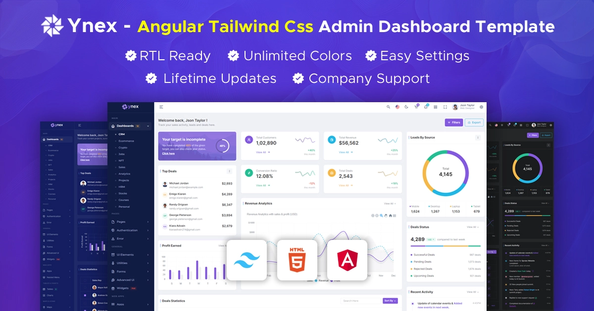 Ynex Angular Tailwind CSS Admin Template