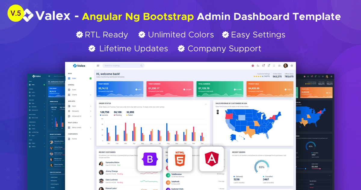 Valex Bootstrap Angular Dashboard