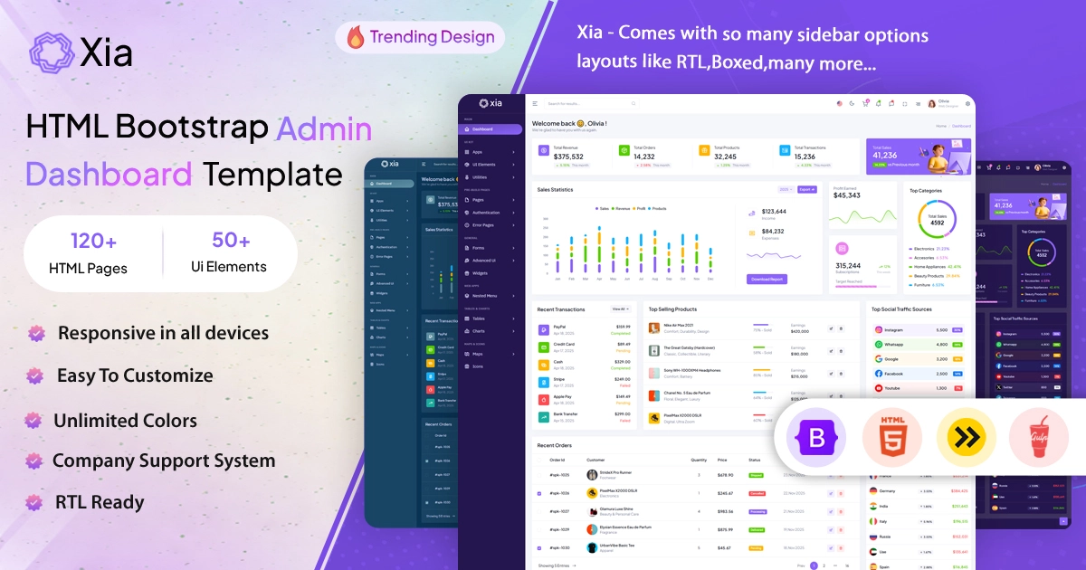 Xia Bootstrap Admin Panel