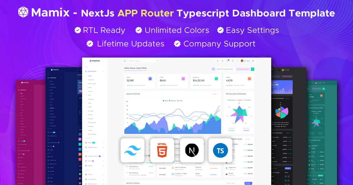 Mamix NextJS Tailwind CSS Dashboard