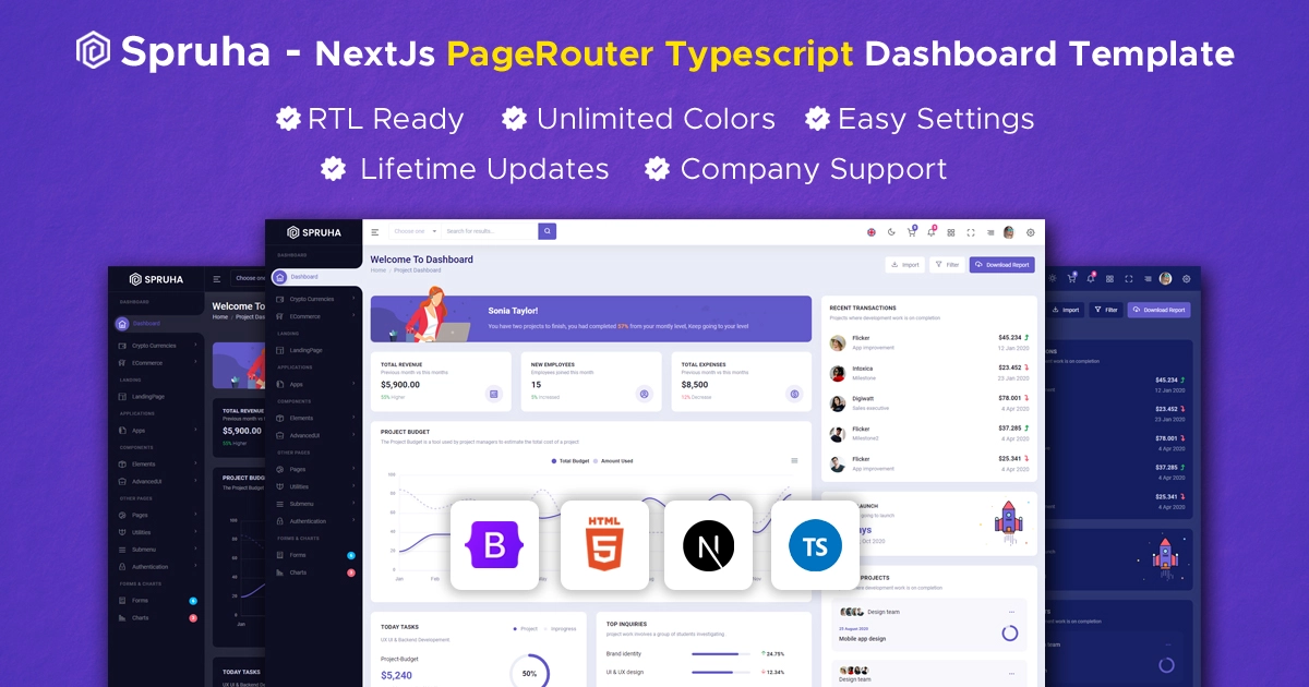 Spruha Typescript Next JS Dashboard