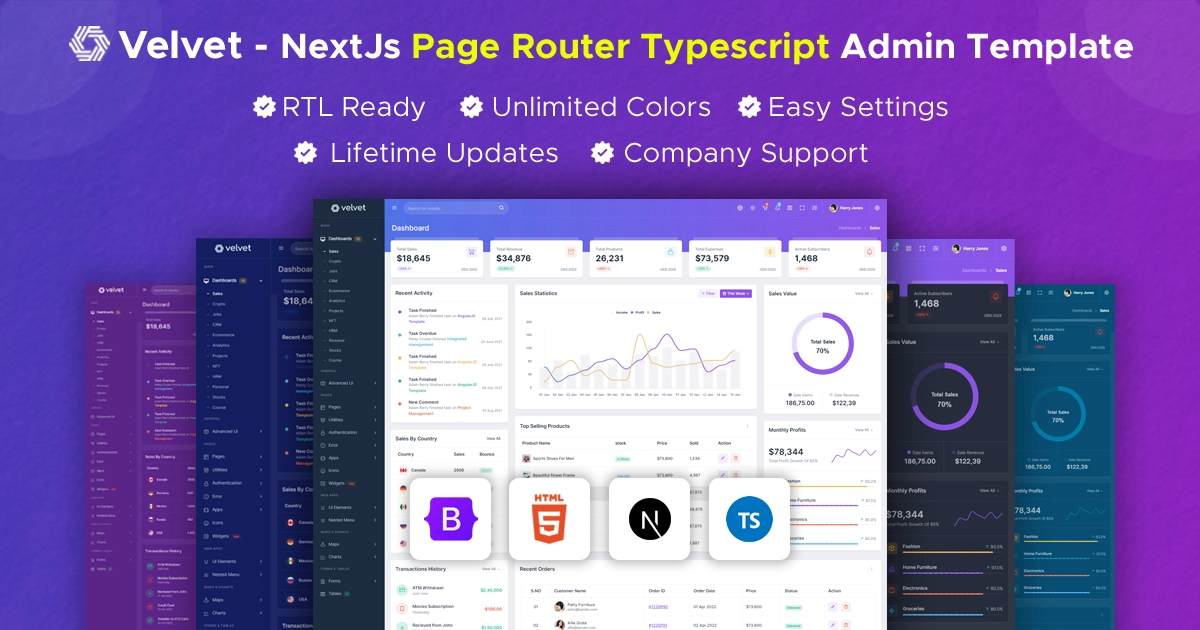 Velvet Nextjs Admin Template