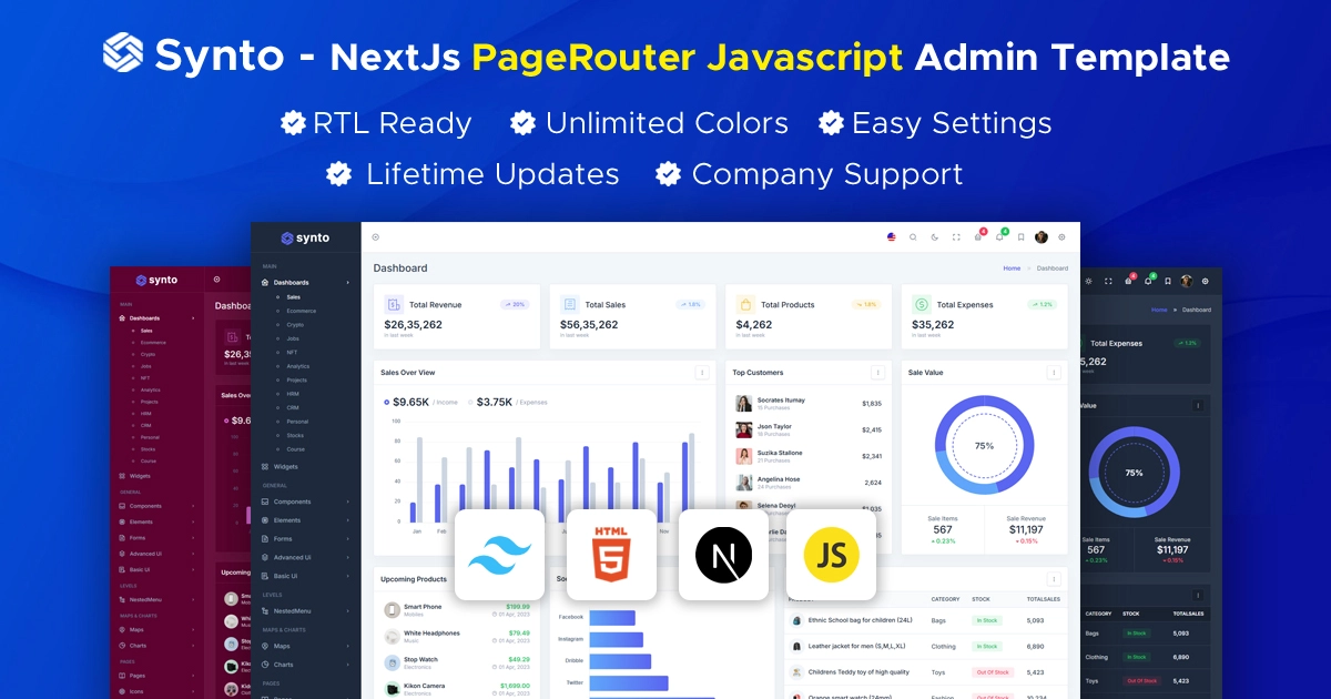 Synto Next JS Tailwind Dashboard Template