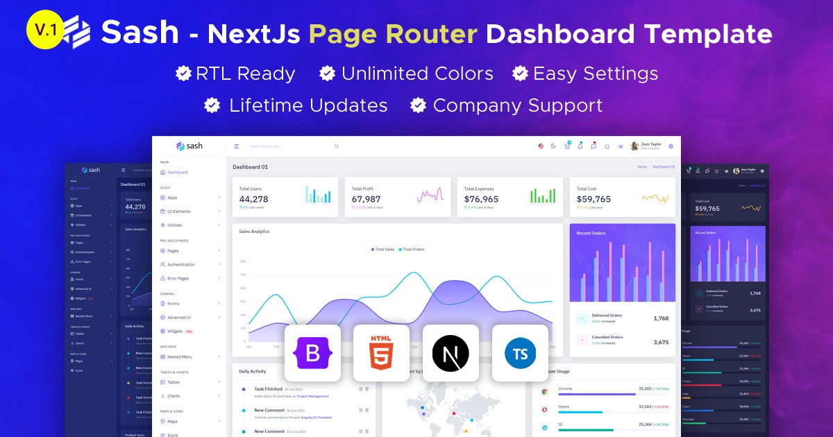 Sash Typescript Next JS Dashboard Template
