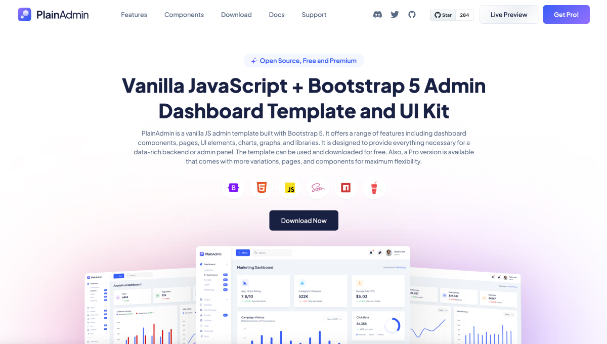 Free Admin Panel Template