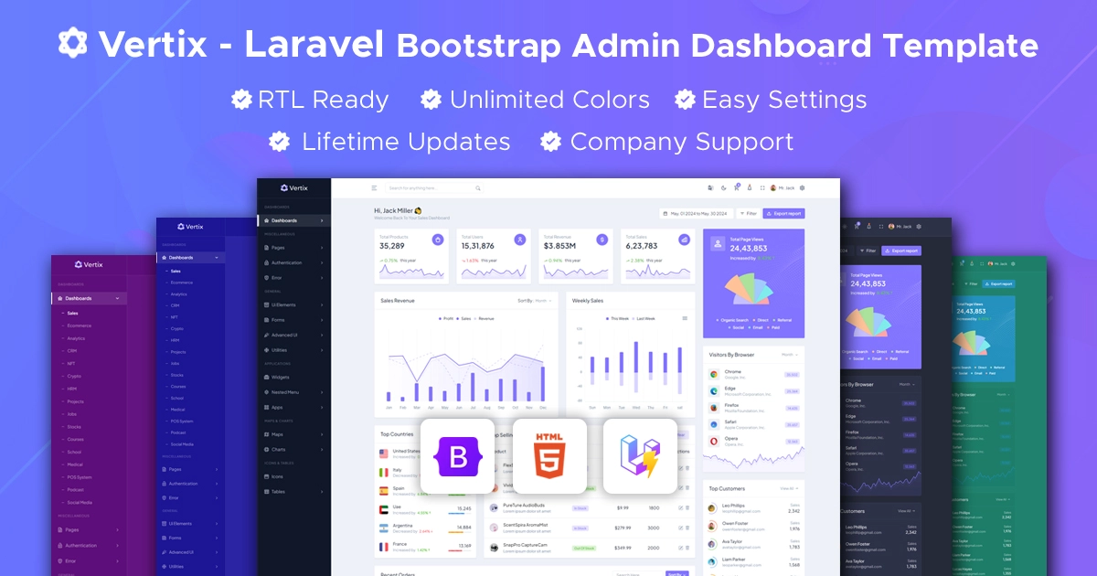 Vertix Admin Template