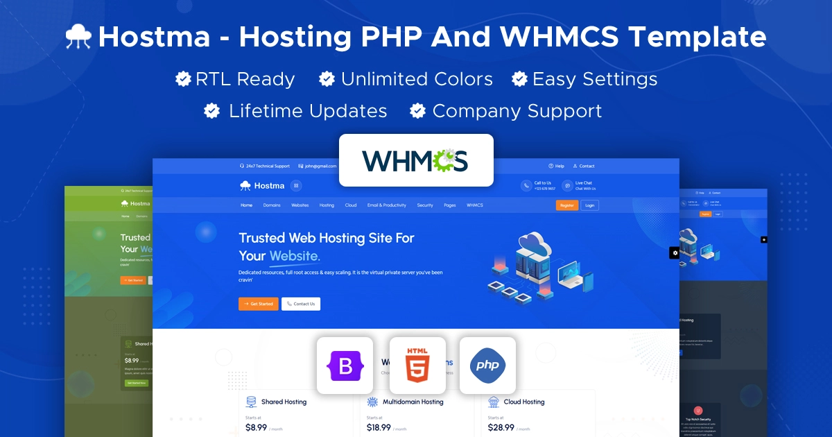 Hostma WHMCS Hosting Template