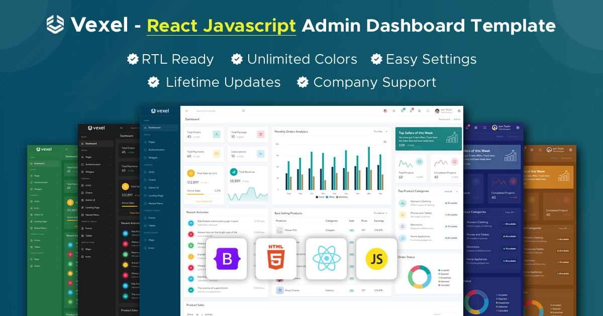 Vexel React Admin Panel