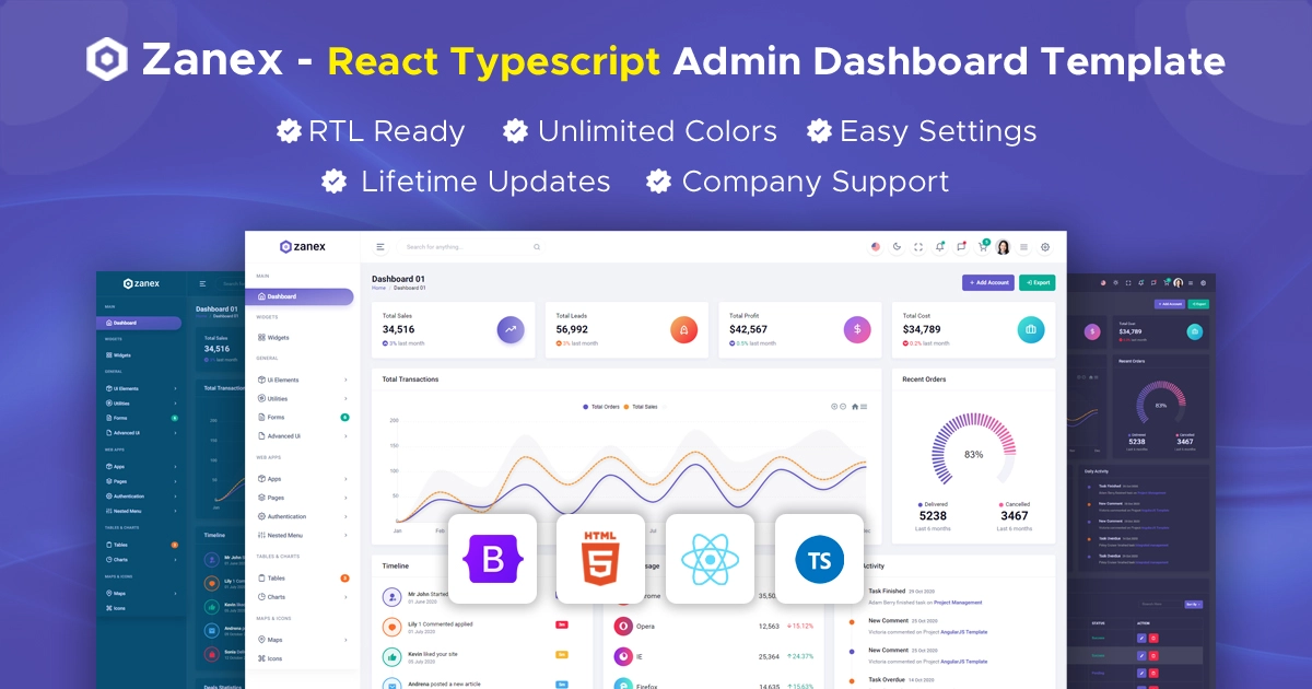 Zanex React Admin Template