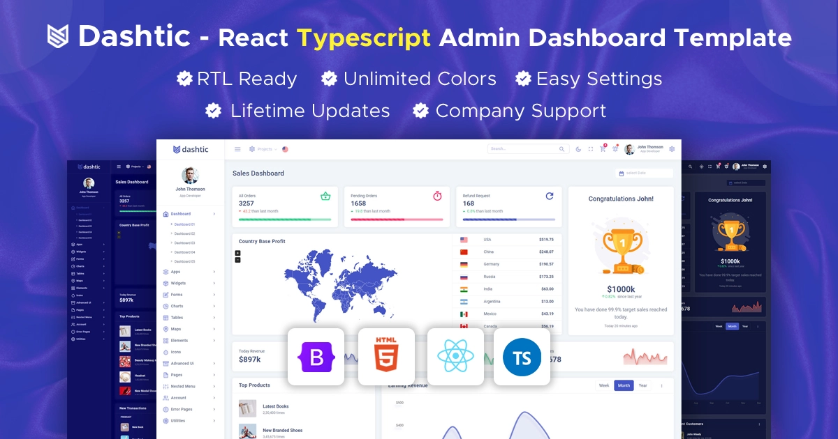 Dashtic React Admin Template