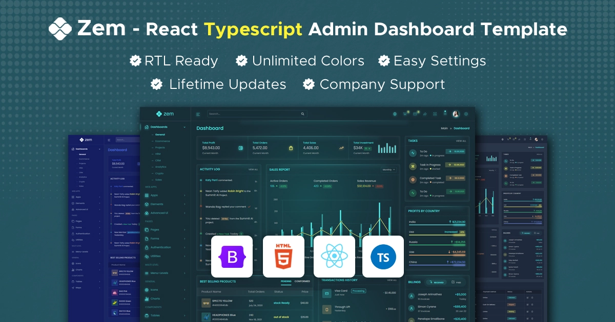 Zem React Admin Template