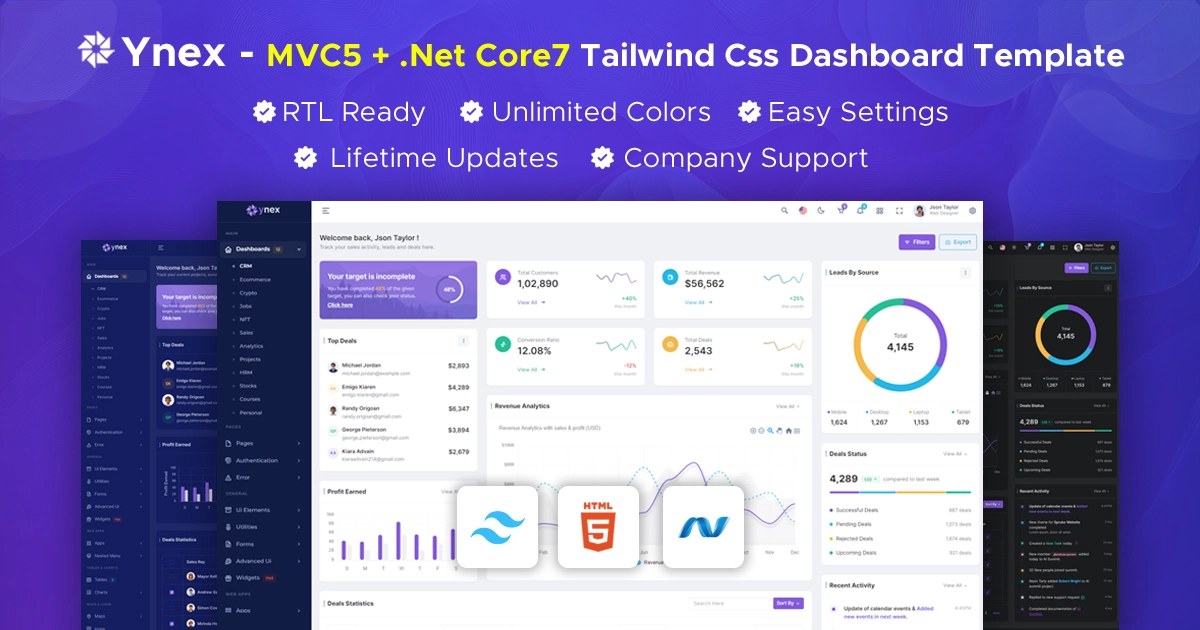 Ynex Asp.Net Core & MVC Admin Template