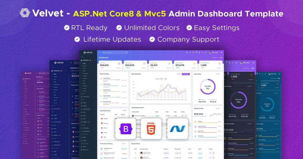 Velvet Dotnet Bootstrap Admin Template