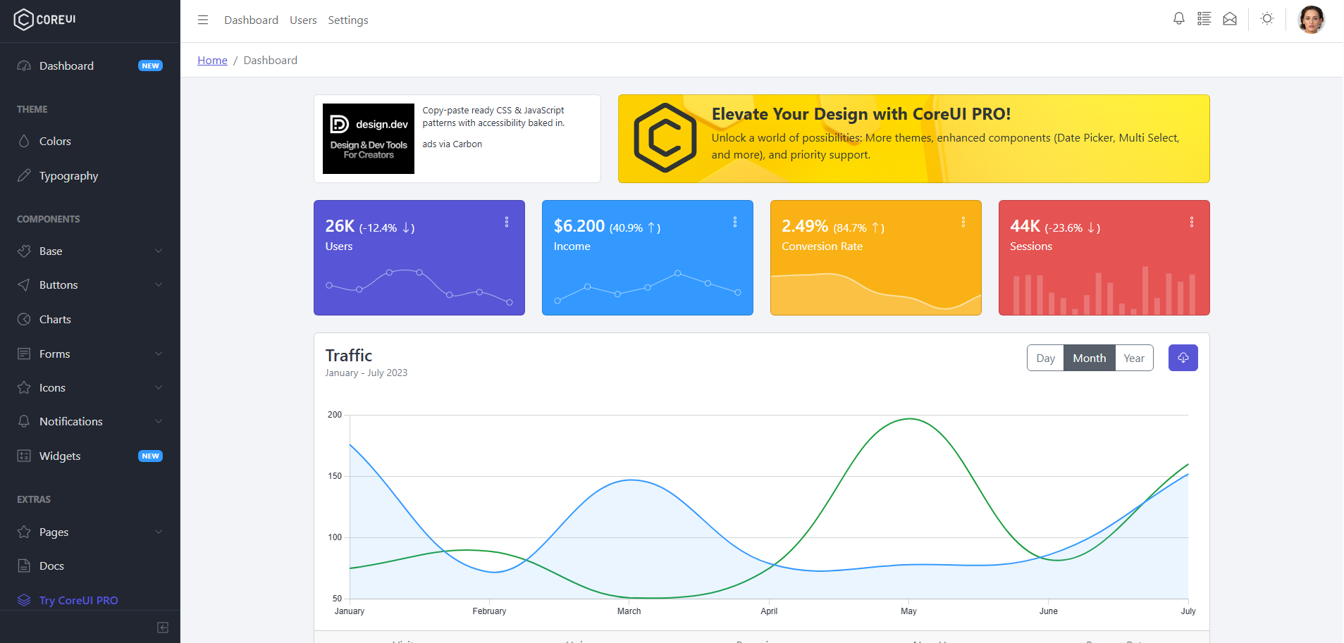 CoreUI Admin Template
