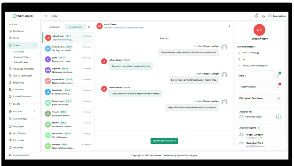 WhatsDesk CRM and Helpdesk Software