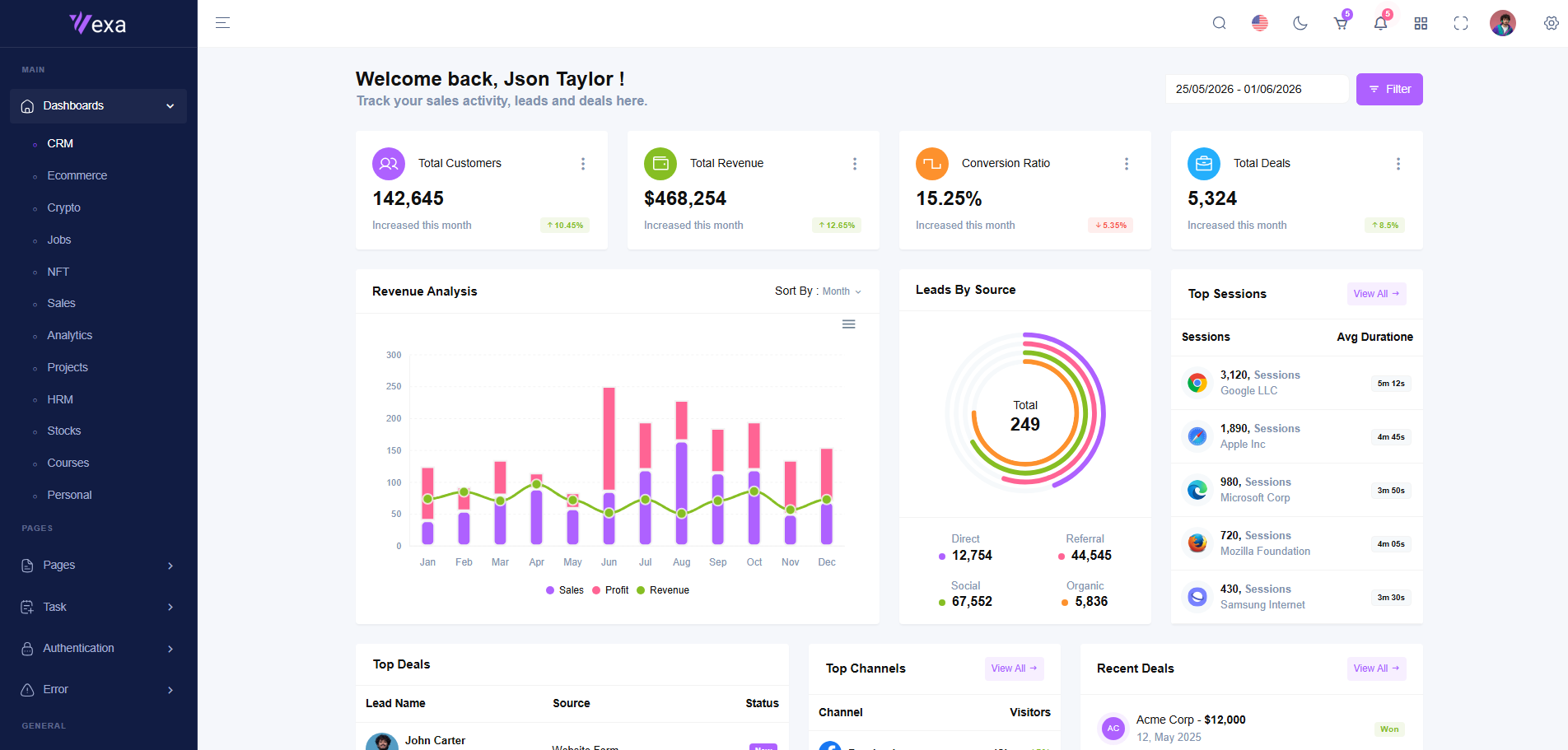 Vexa Nextjs Admin Template