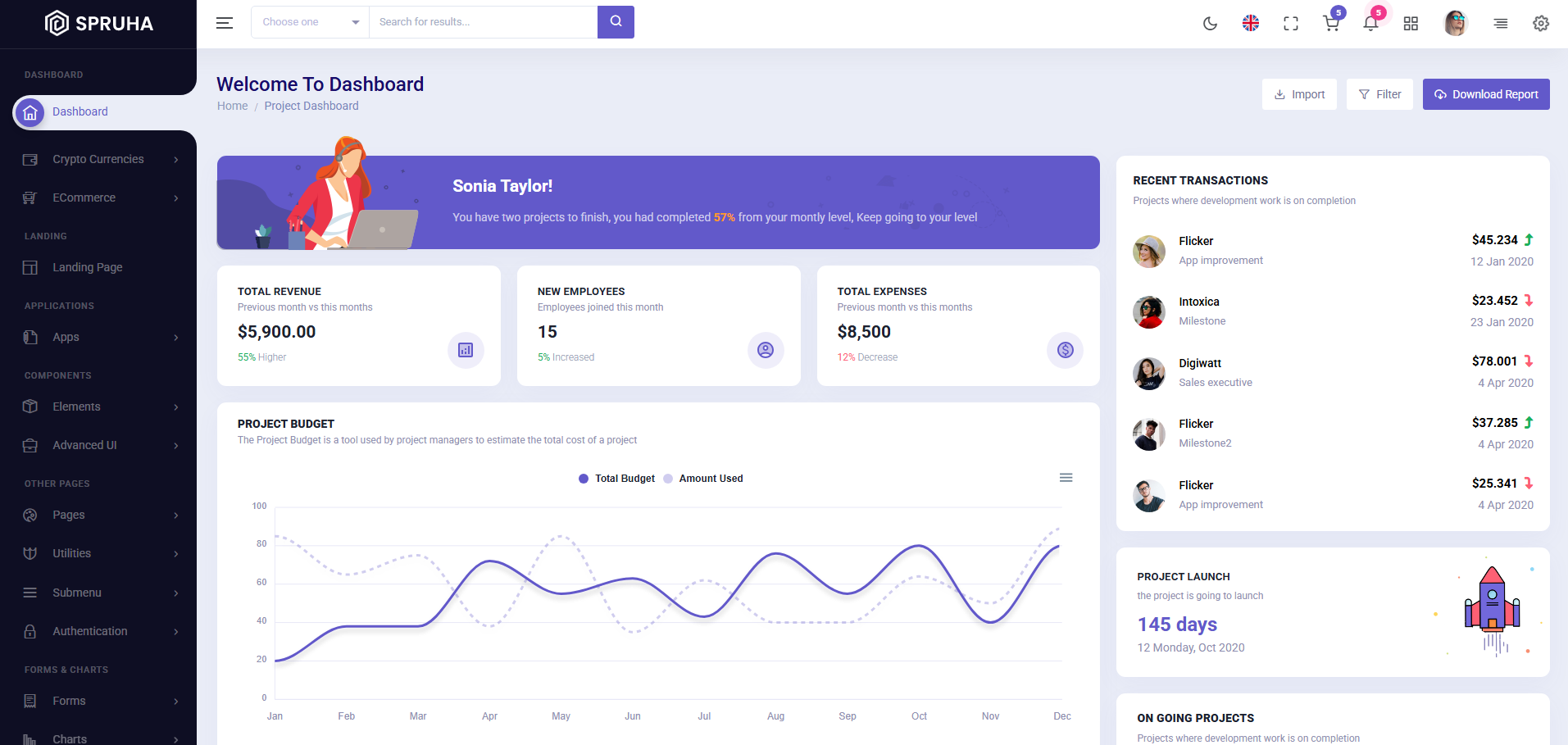 Html5 Dashboard Template