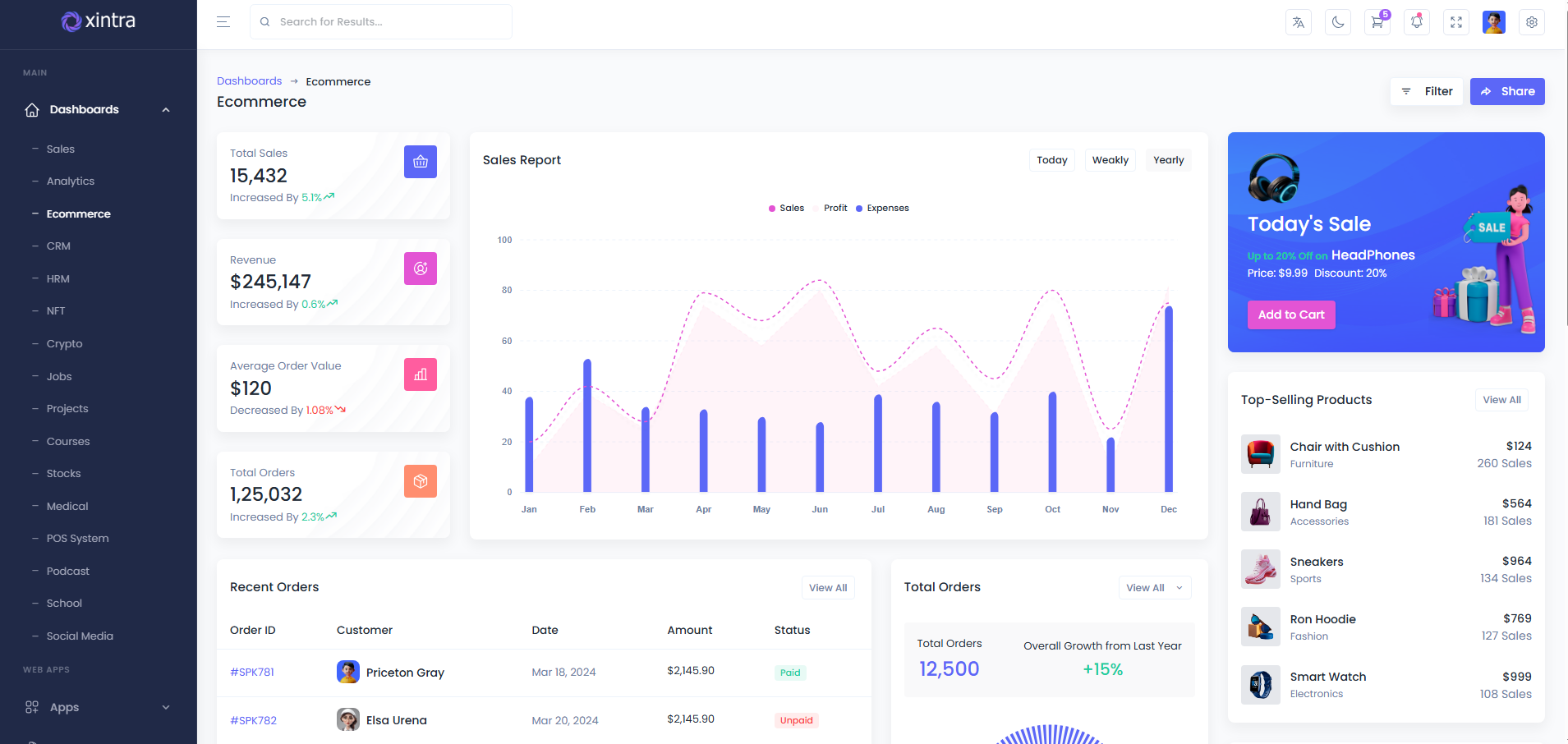 Xintra Bootstrap Admin Template