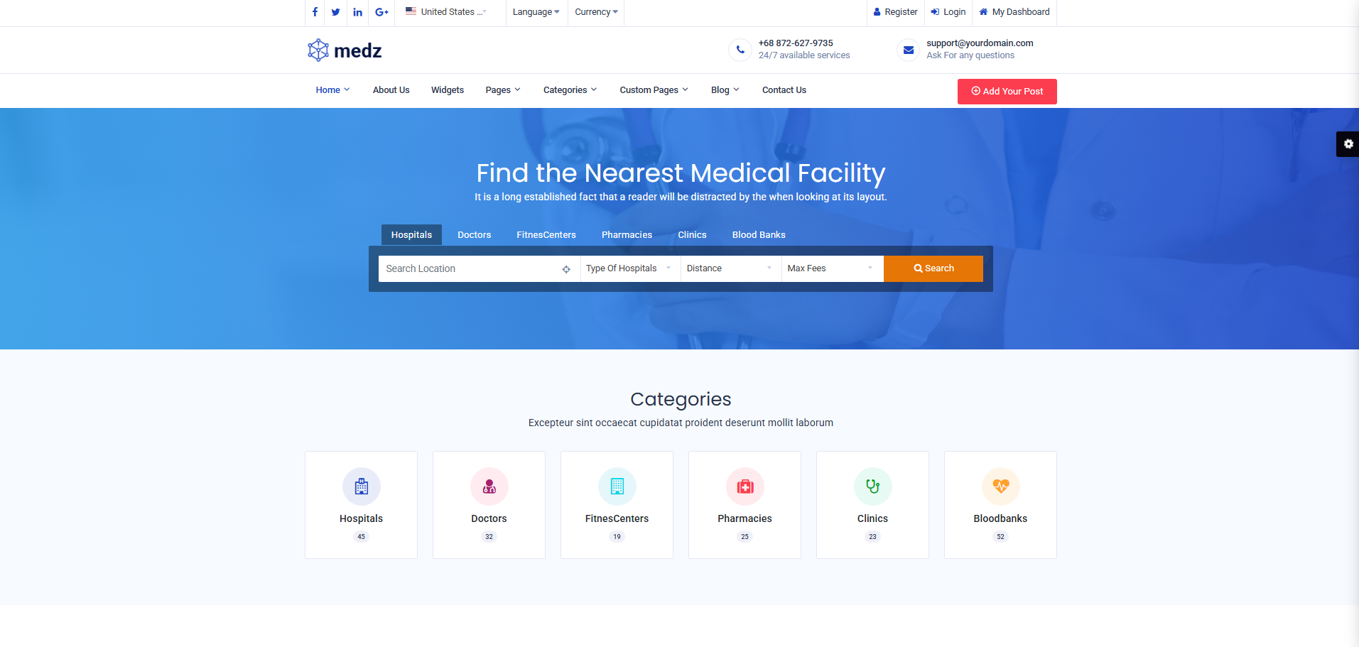 Medical Directory Website Template