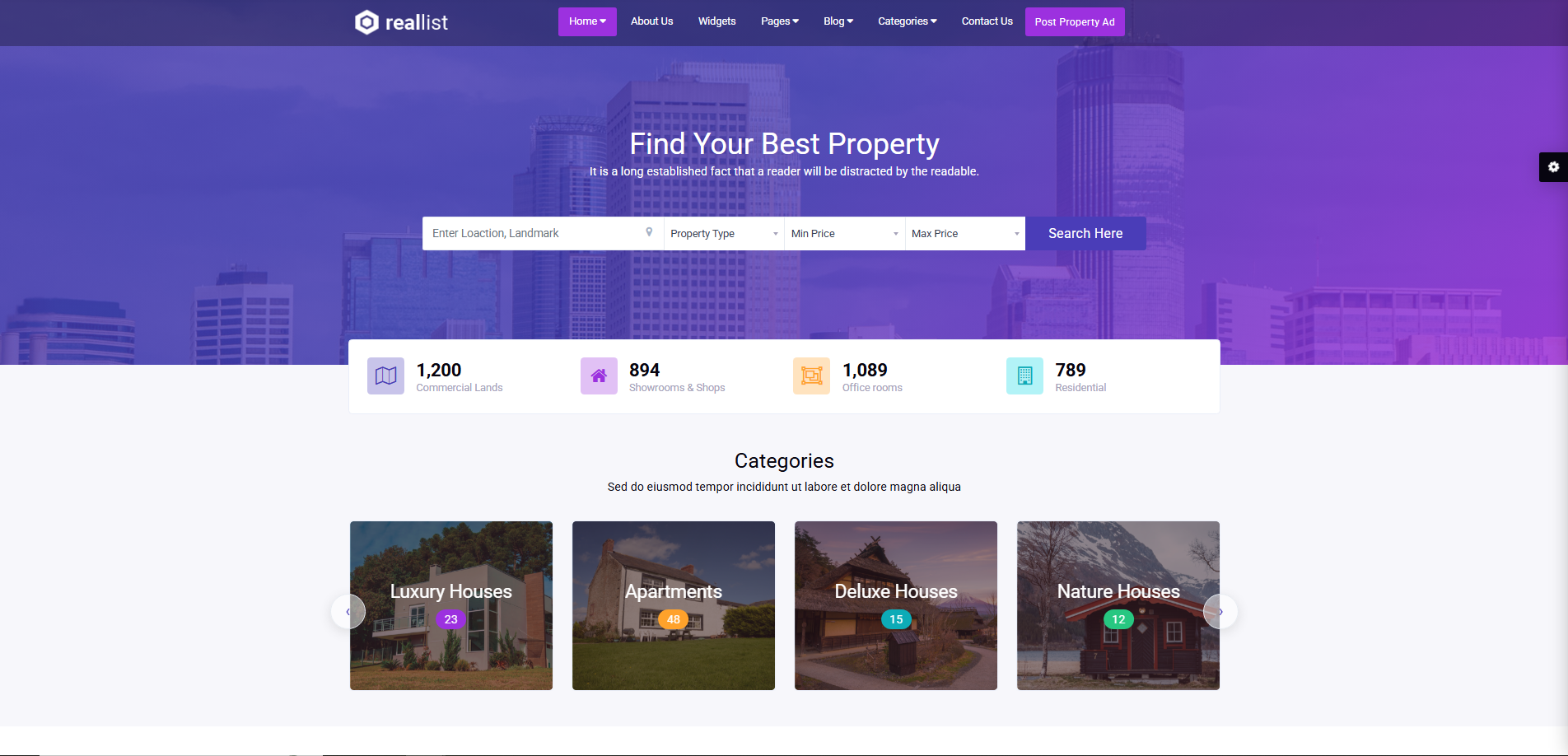 Real Estate Listing Website Template